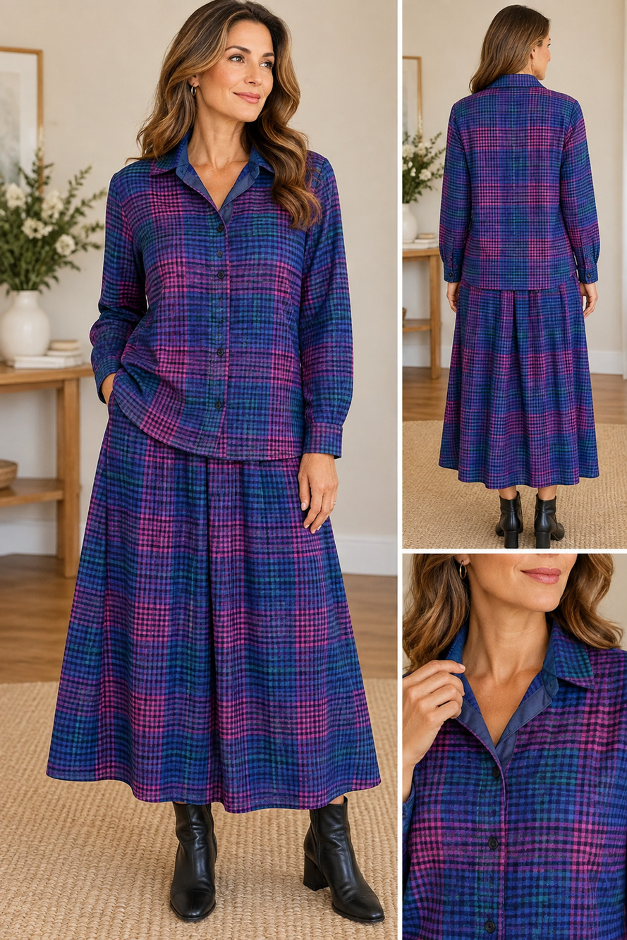 Vintage Pendleton Two-Piece Shirt And Skirt Set